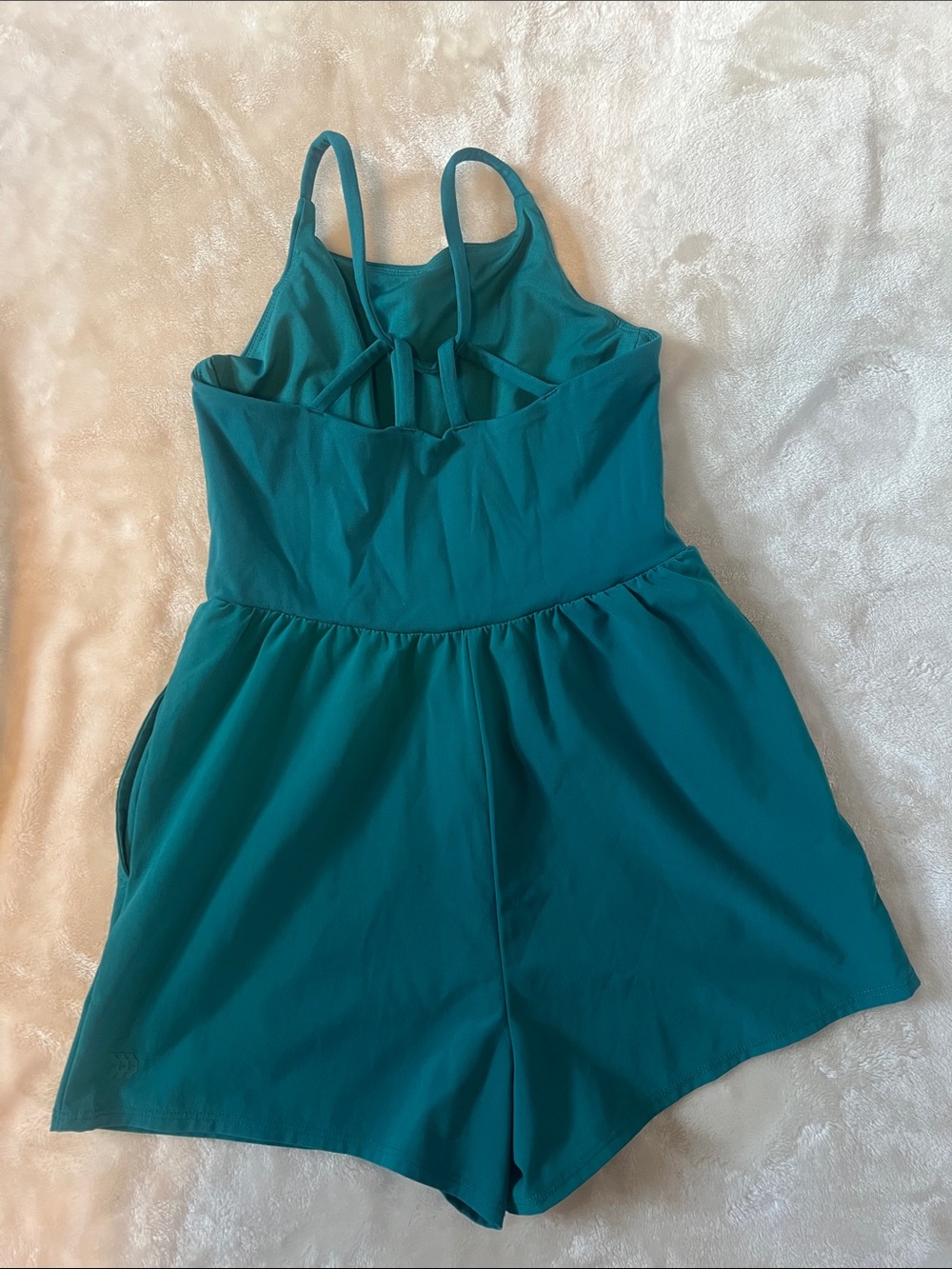 Teal Sleeveless Romper - Picture 2 of 2